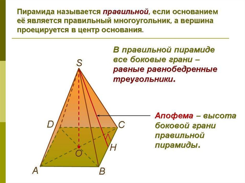 Что такое пирамида. Элементы правильной пирамиды. Основные элементы пирамиды геометрия. Центр основания правильной пирамиды. Пирамида правильная если.